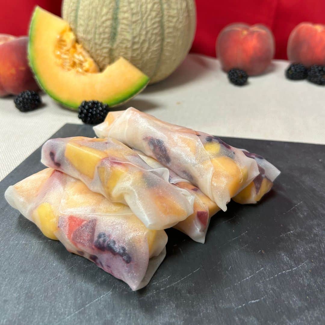 Rouleaux de printemps aux petits fruits Terres Lyonnaises